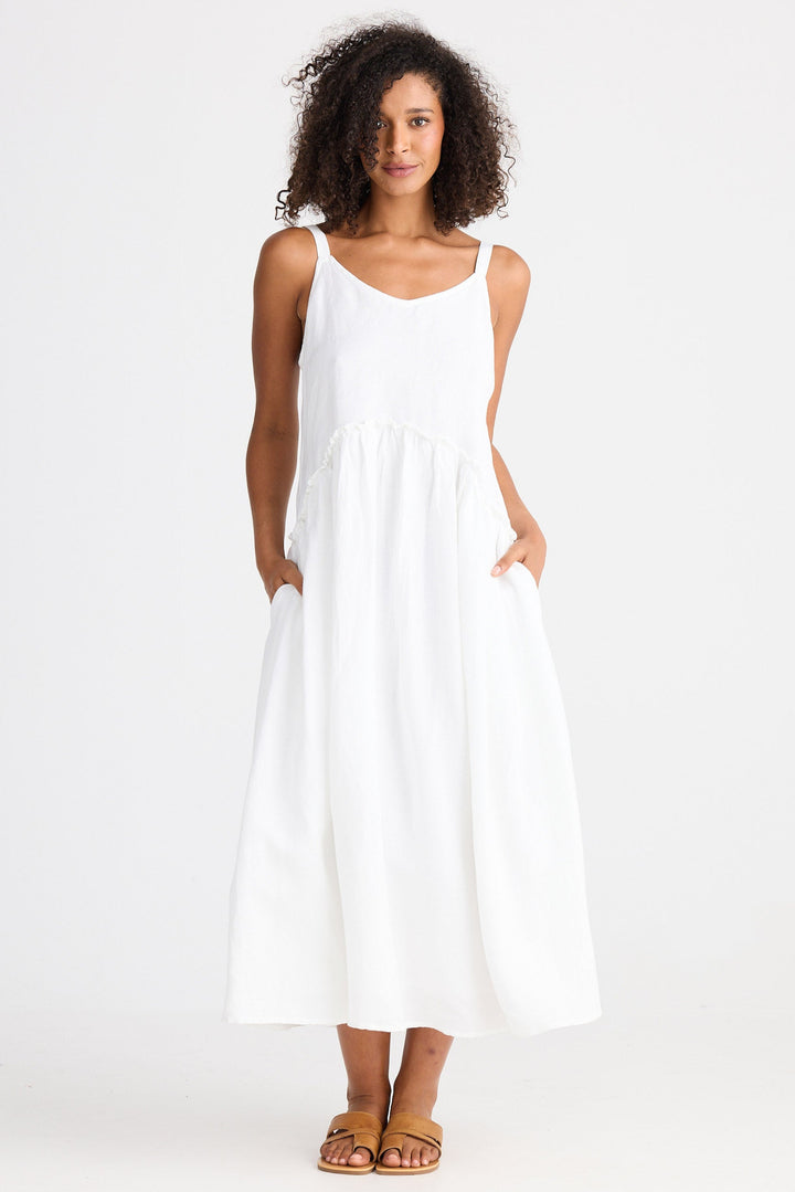 Limone Dress - White Linen Blend