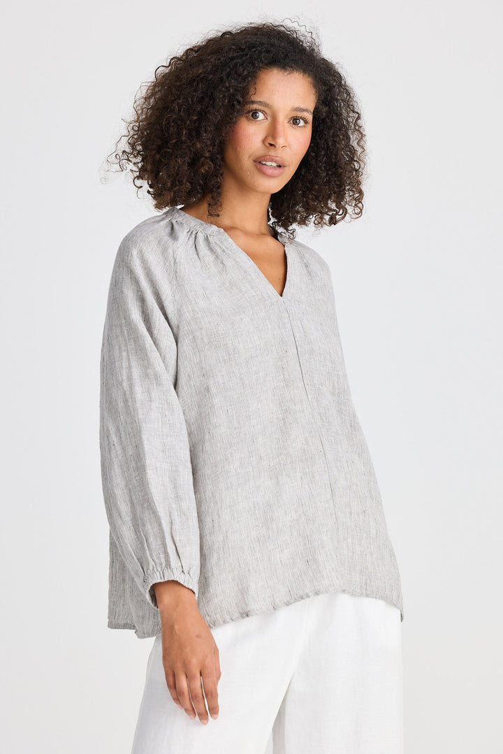 Ria Top - Charcoal Fleck
