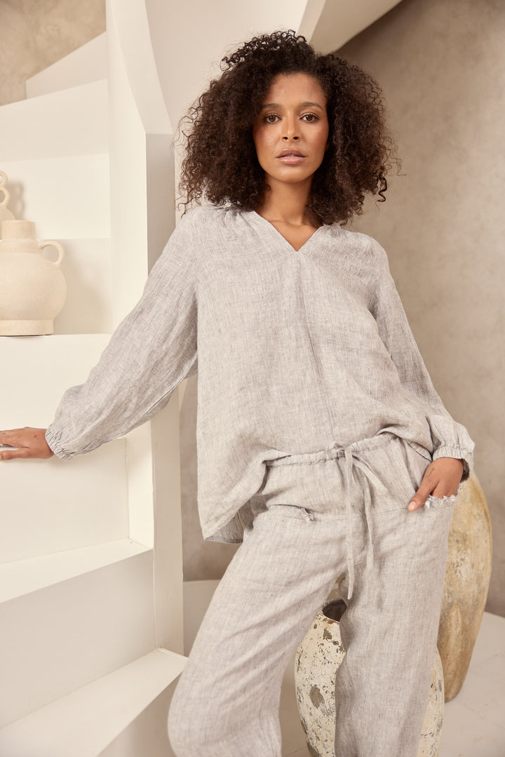 Ria Top - Charcoal Fleck