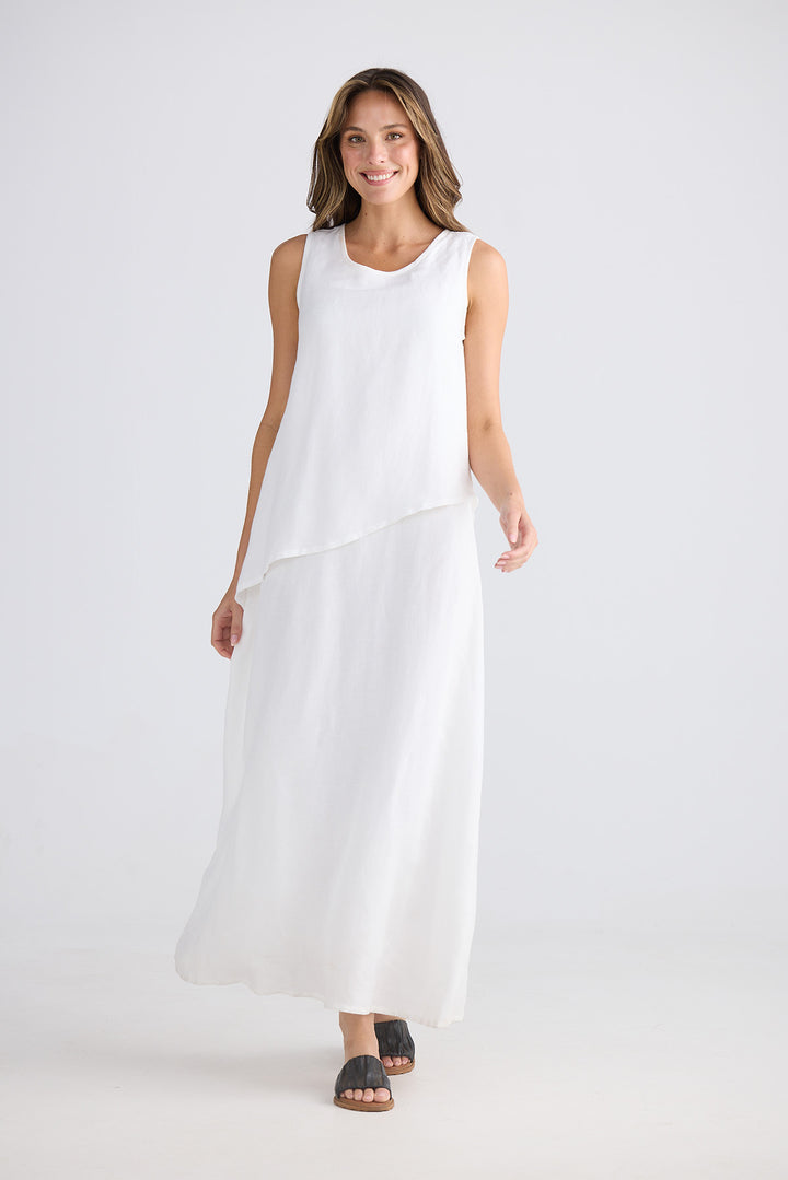 Grace Dress - White Linen Blend