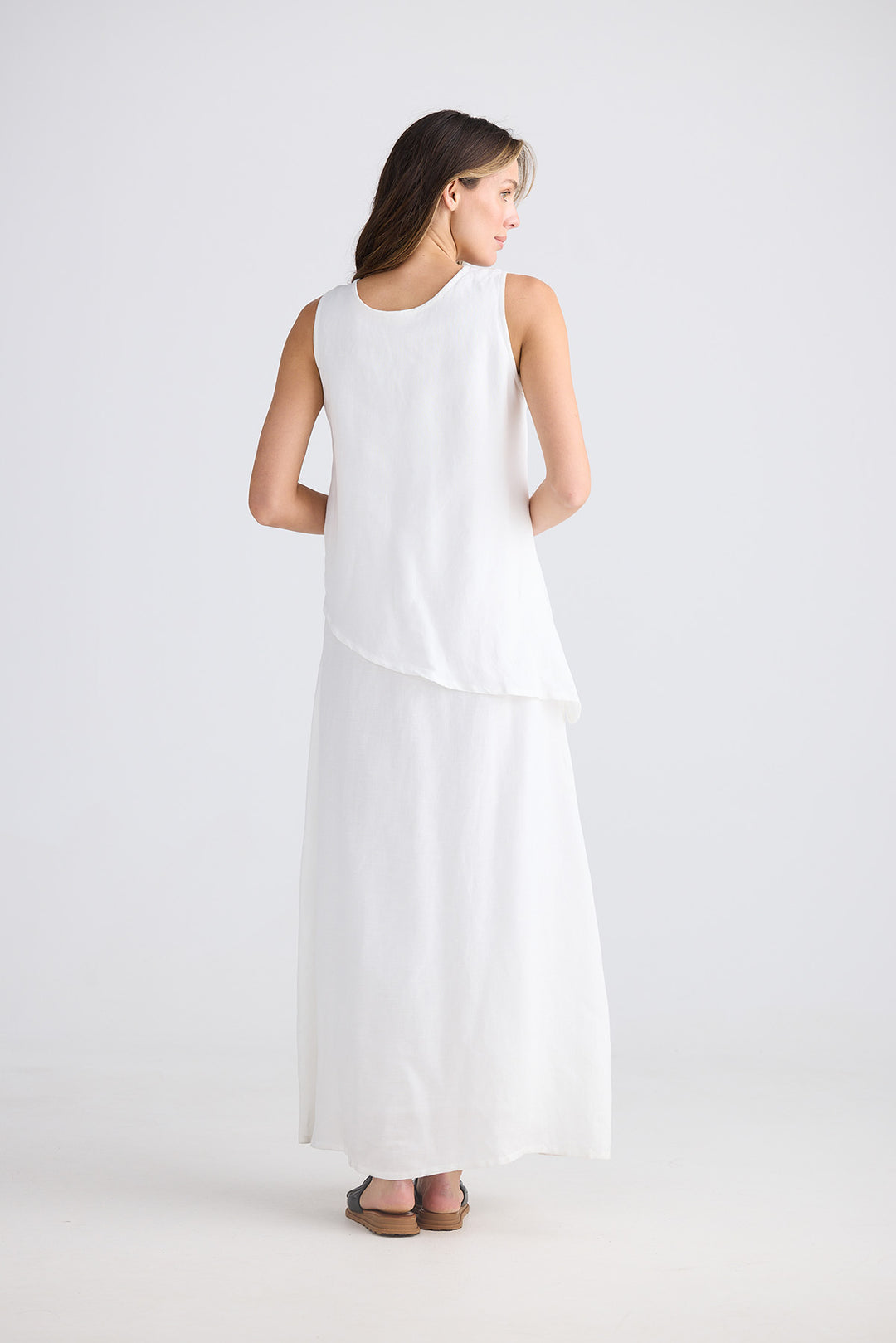 Grace Dress - White Linen Blend