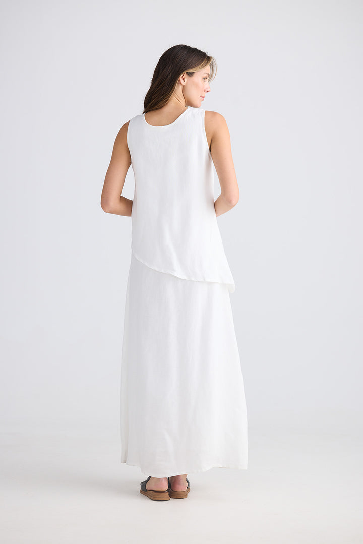 Grace Dress - White Linen Blend