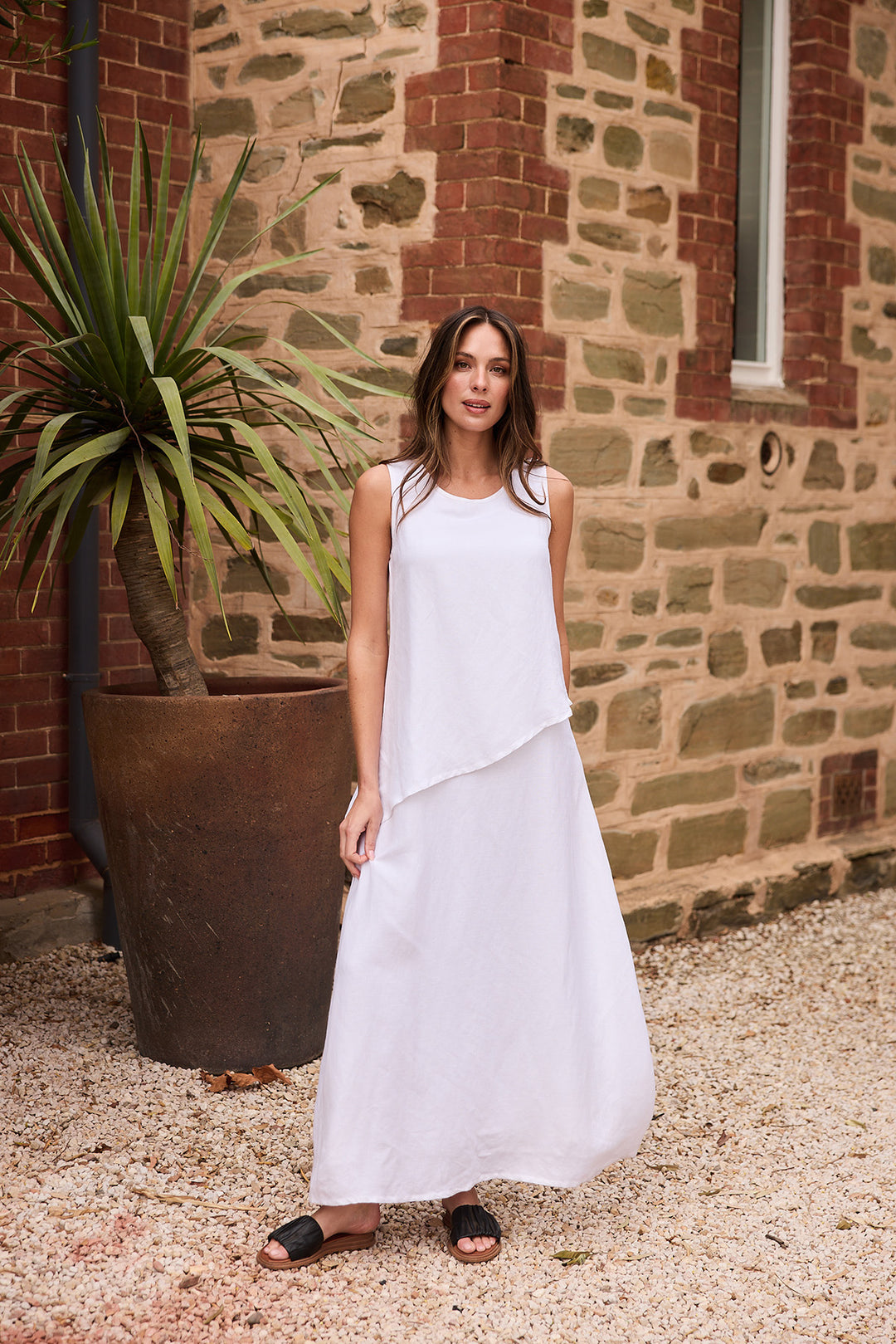 Grace Dress - White Linen Blend