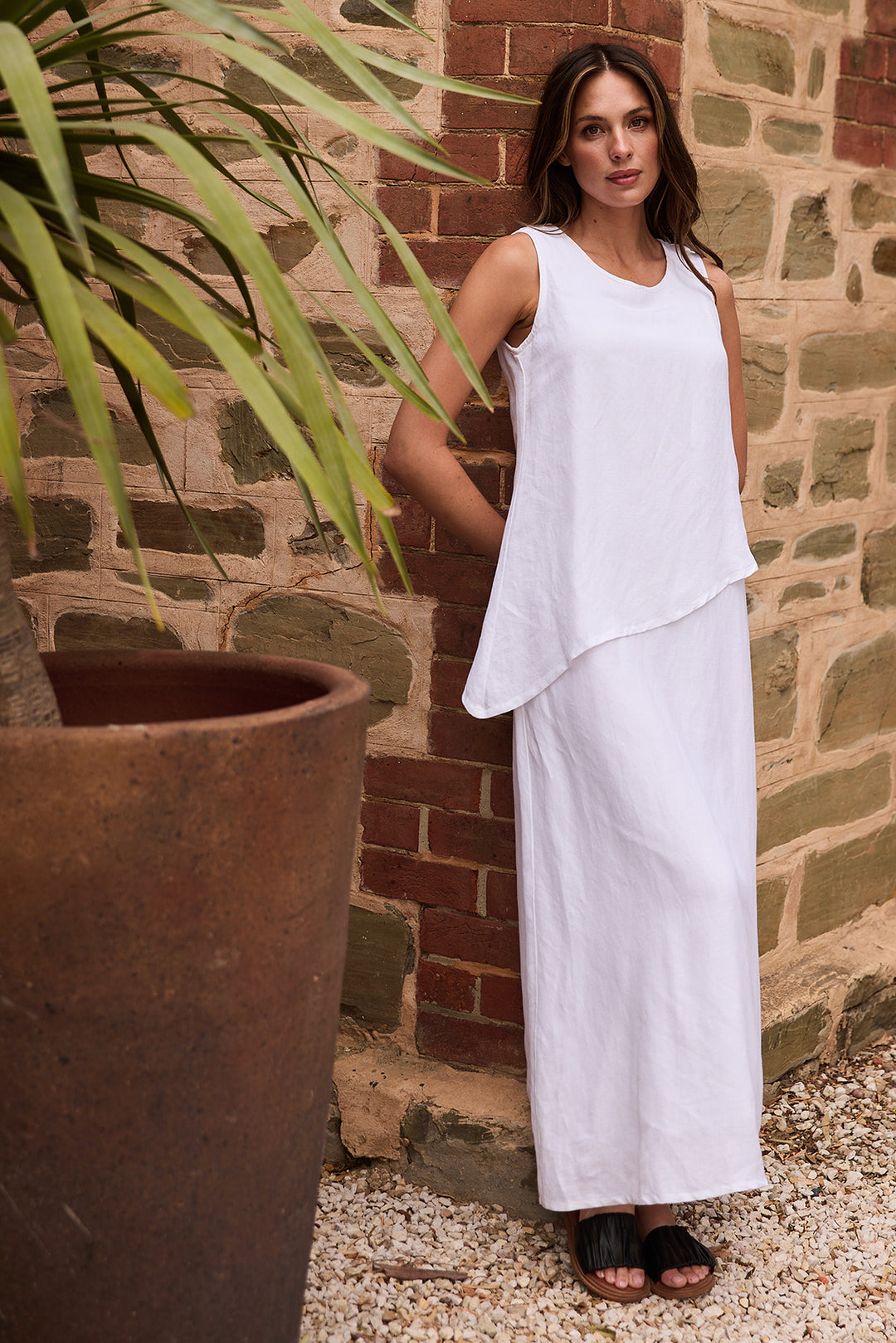 Grace Dress - White Linen Blend