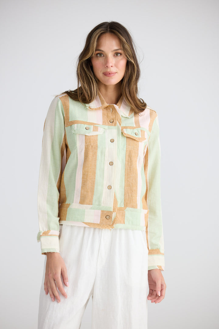 Monza Jacket - Melon Field Stripe