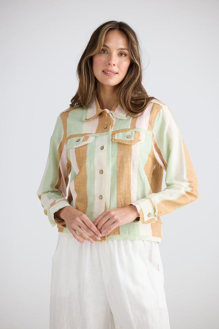 Monza Jacket - Melon Field Stripe