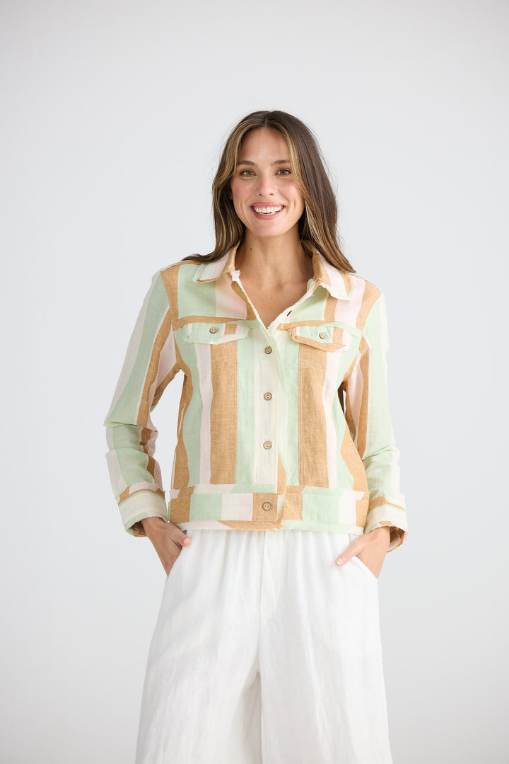 Monza Jacket - Melon Field Stripe
