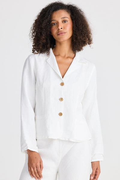 Amalfi Jacket - White Linen Blend – The Shanty Corporation