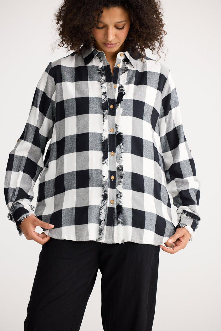 Cadiz Shirt - Black W White Check