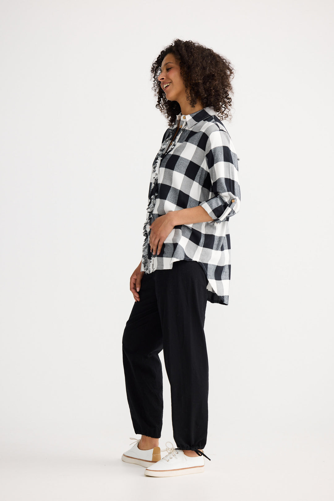 Cadiz Shirt - Black W White Check