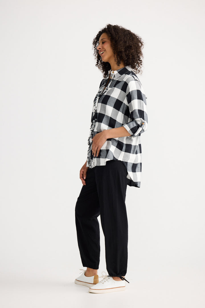 Cadiz Shirt - Black W White Check