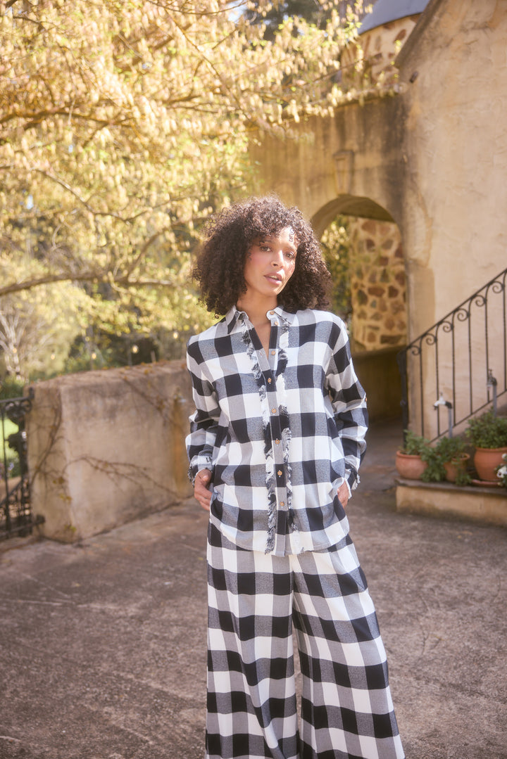 Cadiz Shirt - Black W White Check