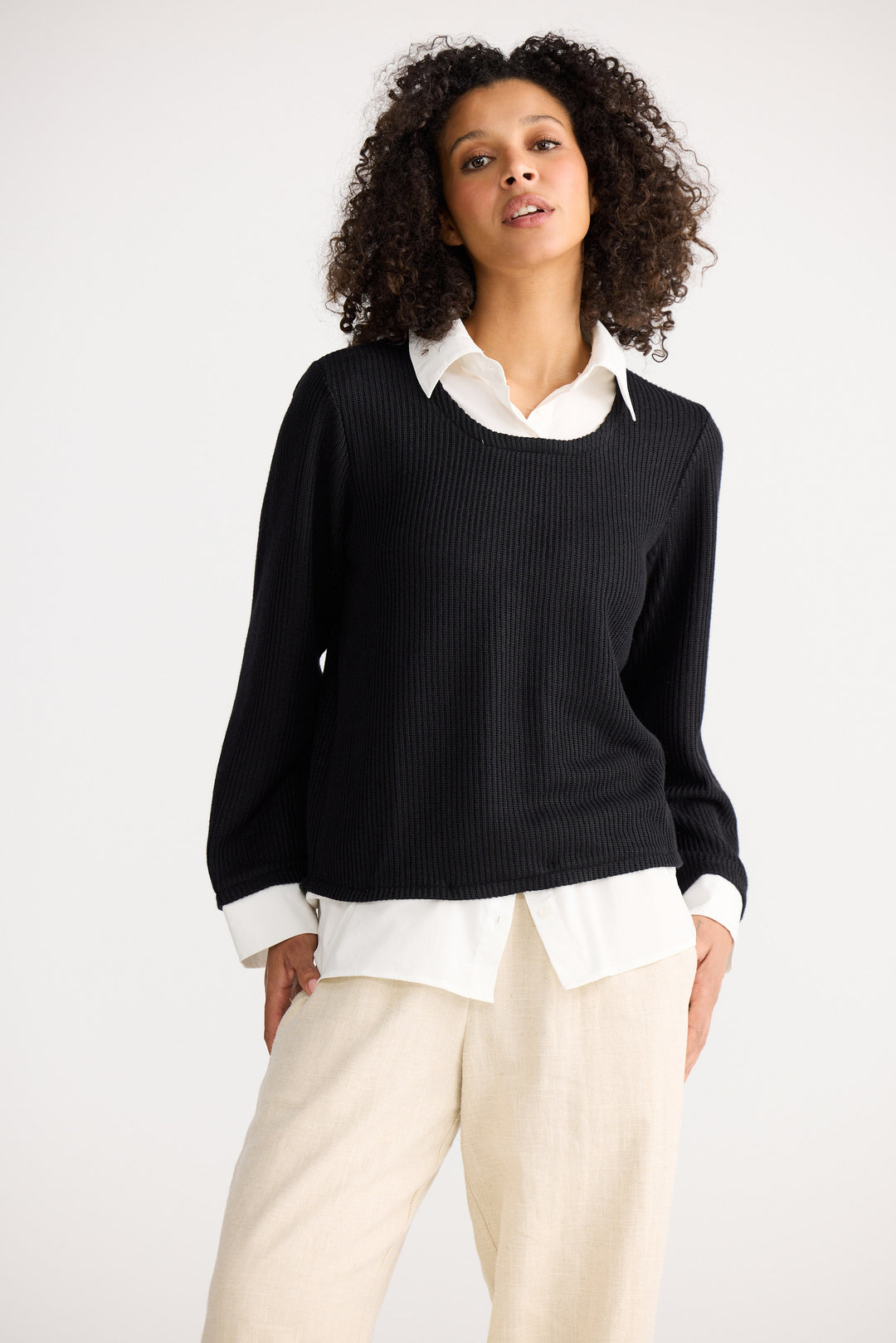 Sorrento Top - Black W White