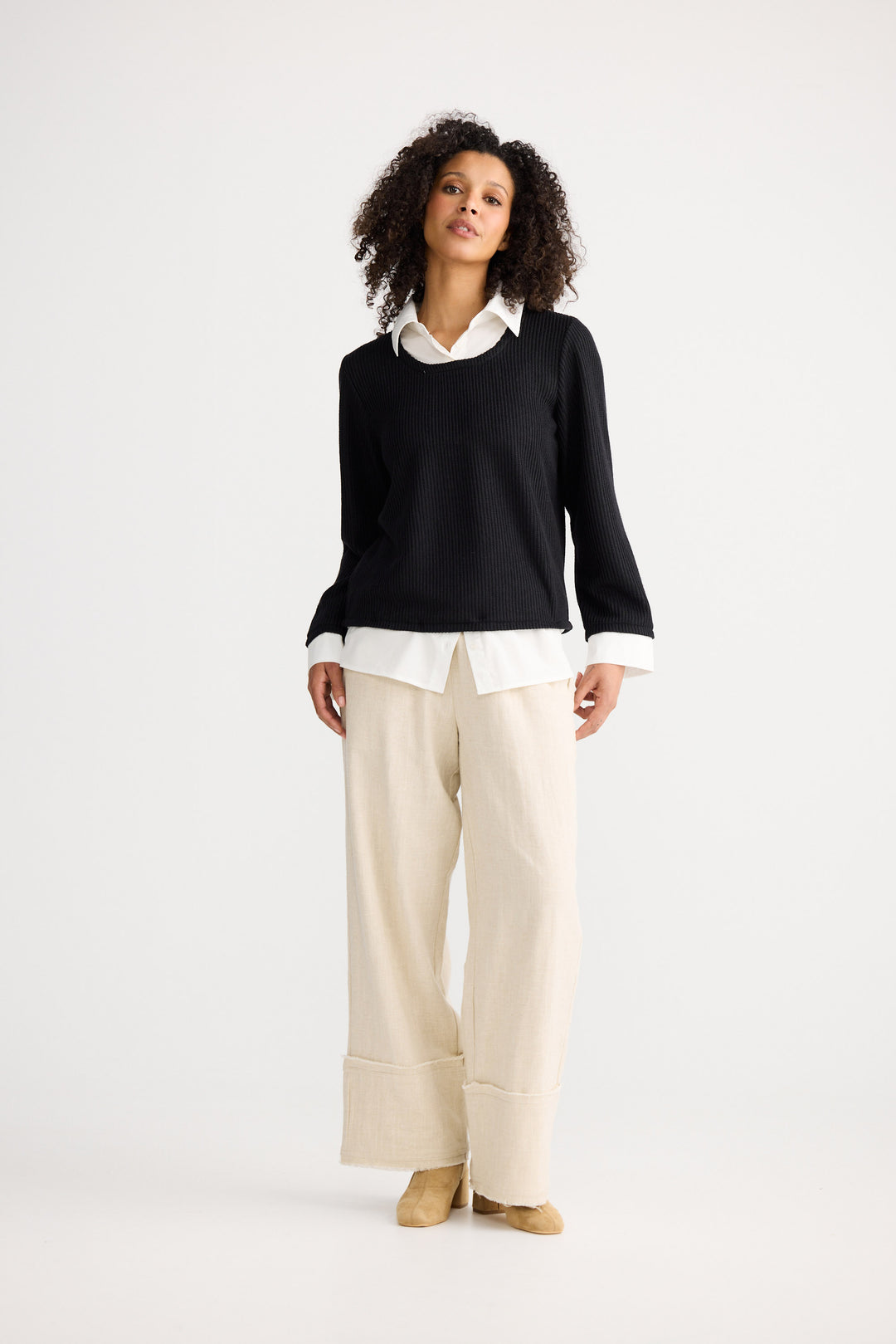 Sorrento Top - Black W White