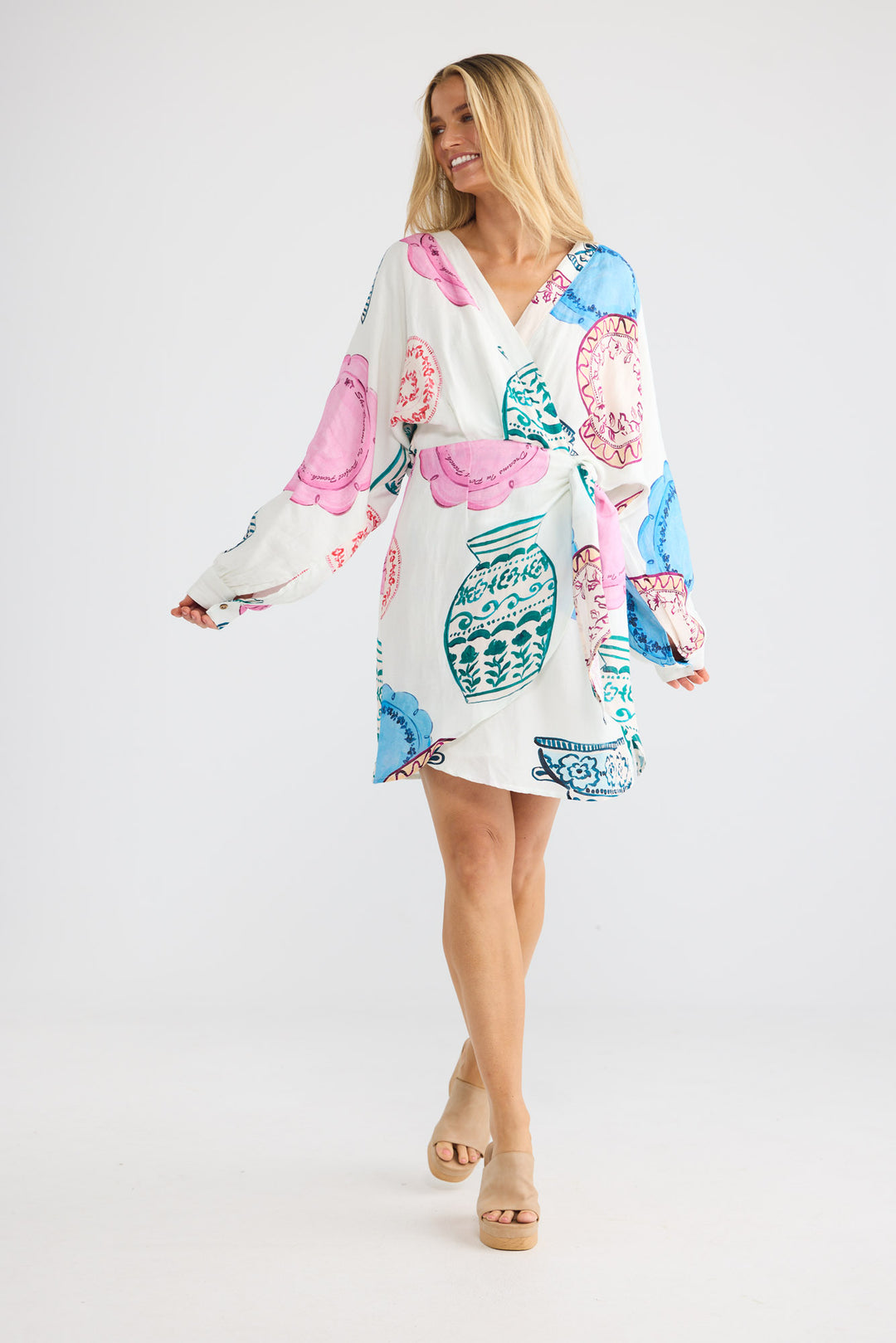 Porto Dress in Perfect French with a true wrap style dress.