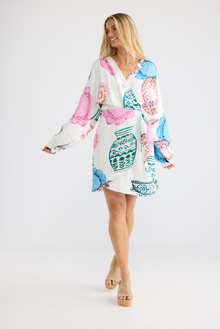 Porto Dress in Perfect French with a true wrap style dress.