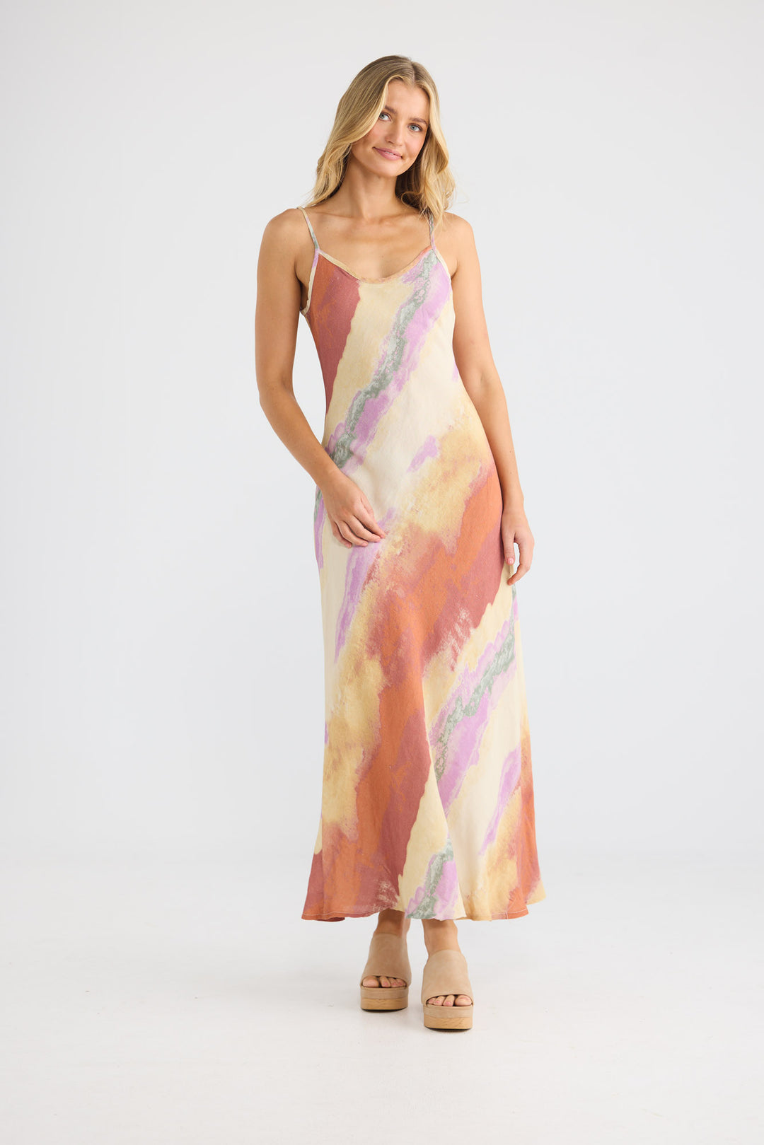 Coco Bias Dress in Sand Dunes — additional view 2.