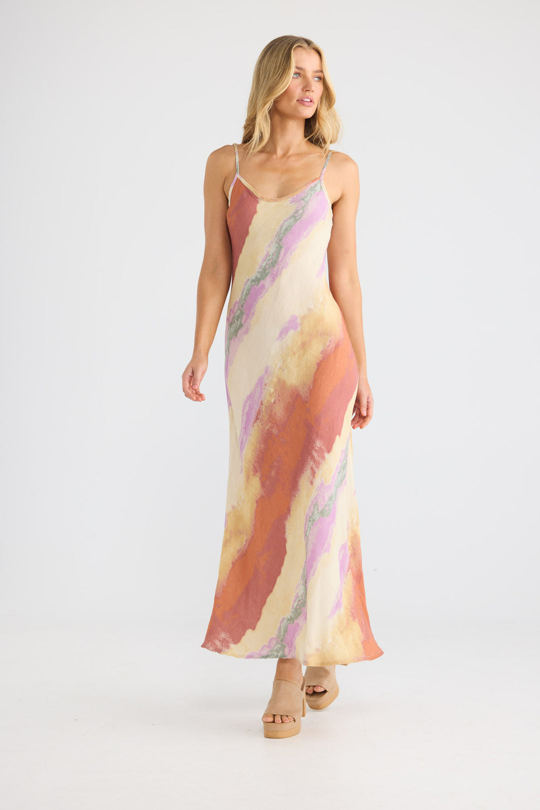 Coco Bias Dress in Sand Dunes — additional view.