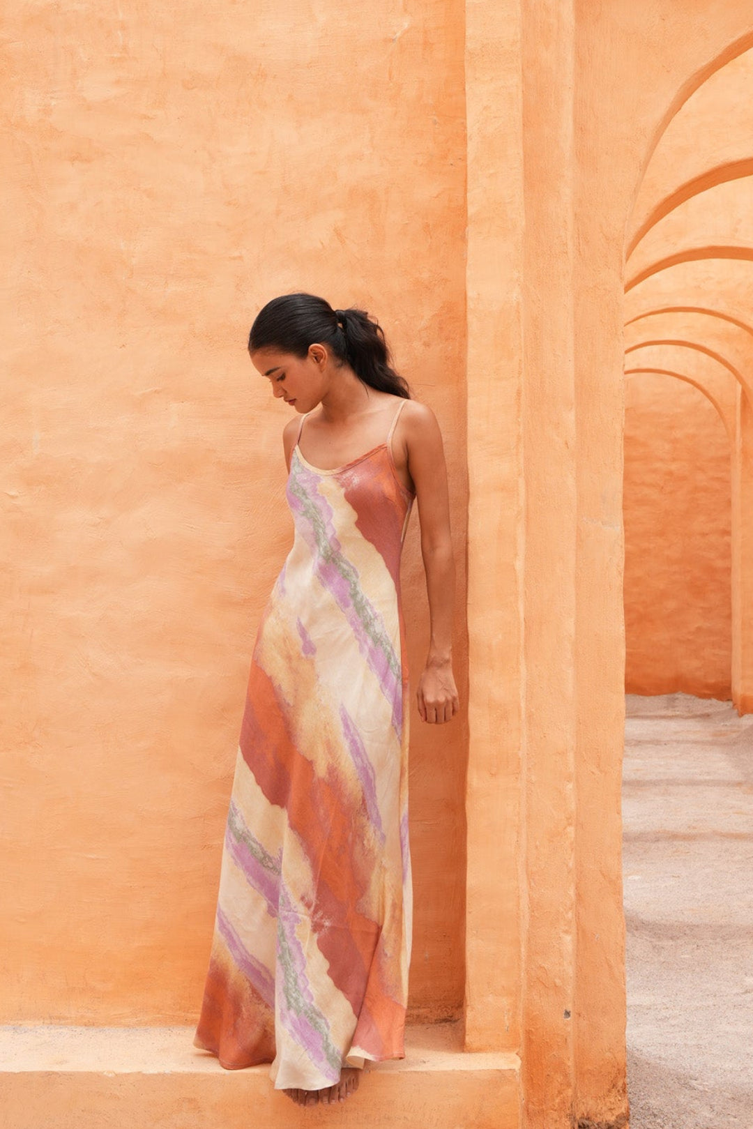 Coco Bias Dress in Sand Dunes — additional view 3.