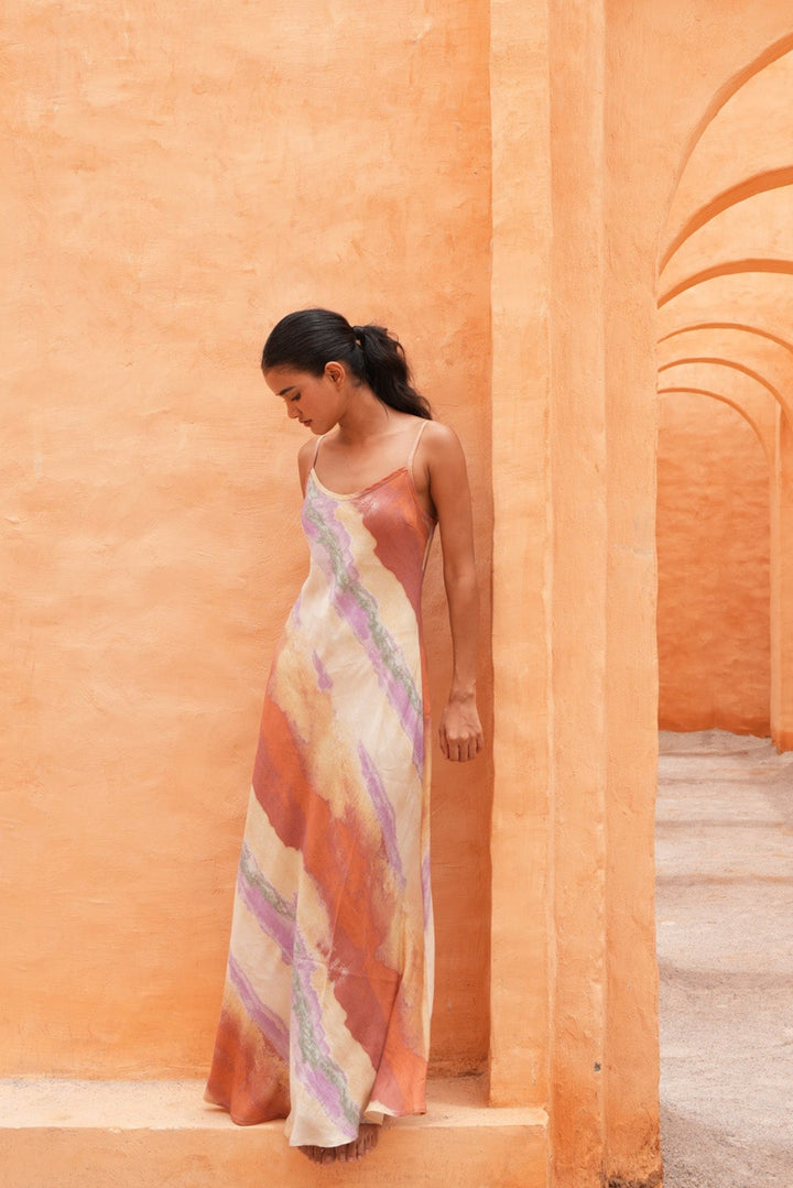 Coco Bias Dress in Sand Dunes — additional view 3.