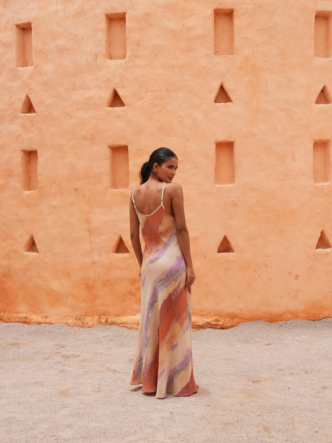 Coco Bias Dress in Sand Dunes — additional view 10.