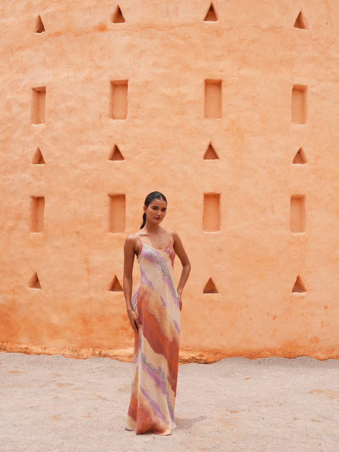 Coco Bias Dress in Sand Dunes — additional view 9.