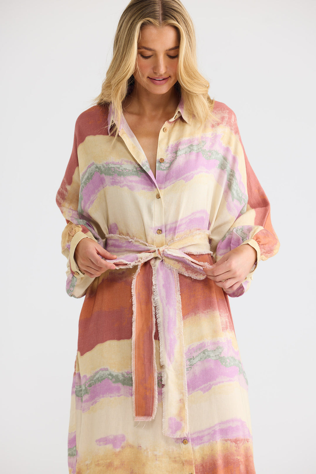 Milano Shirt Dress in Sand Dunes — additional view 2.