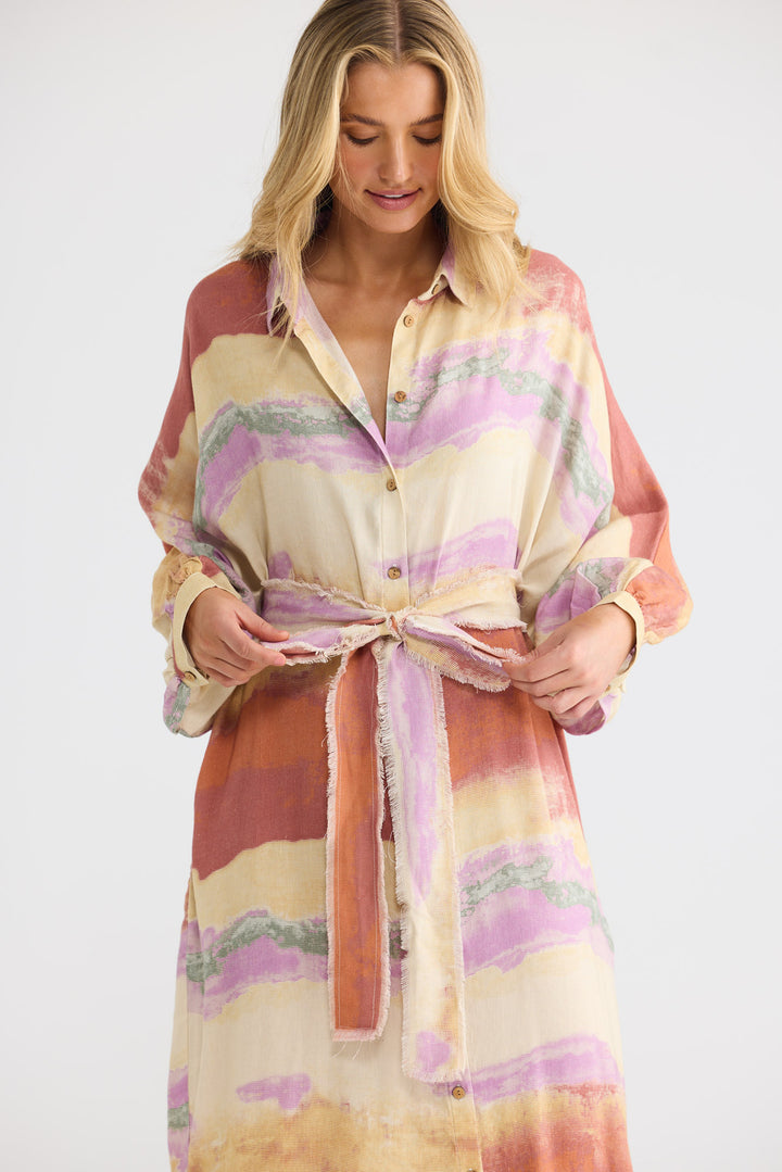 Milano Shirt Dress in Sand Dunes — additional view 2.