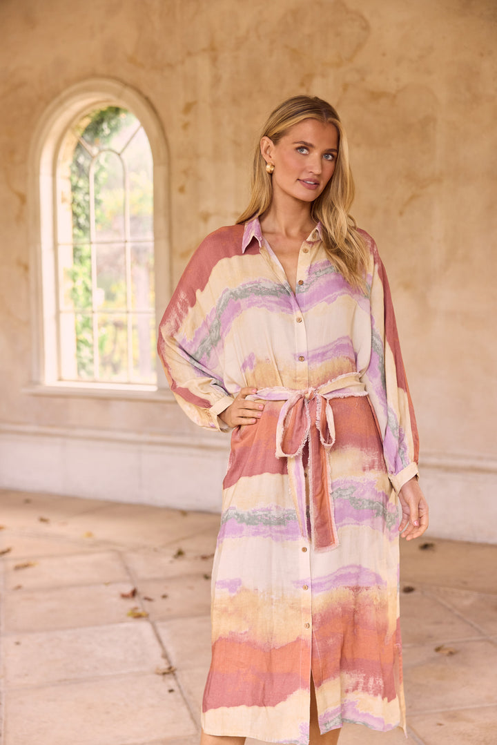 Milano Shirt Dress in Sand Dunes — additional view 3.