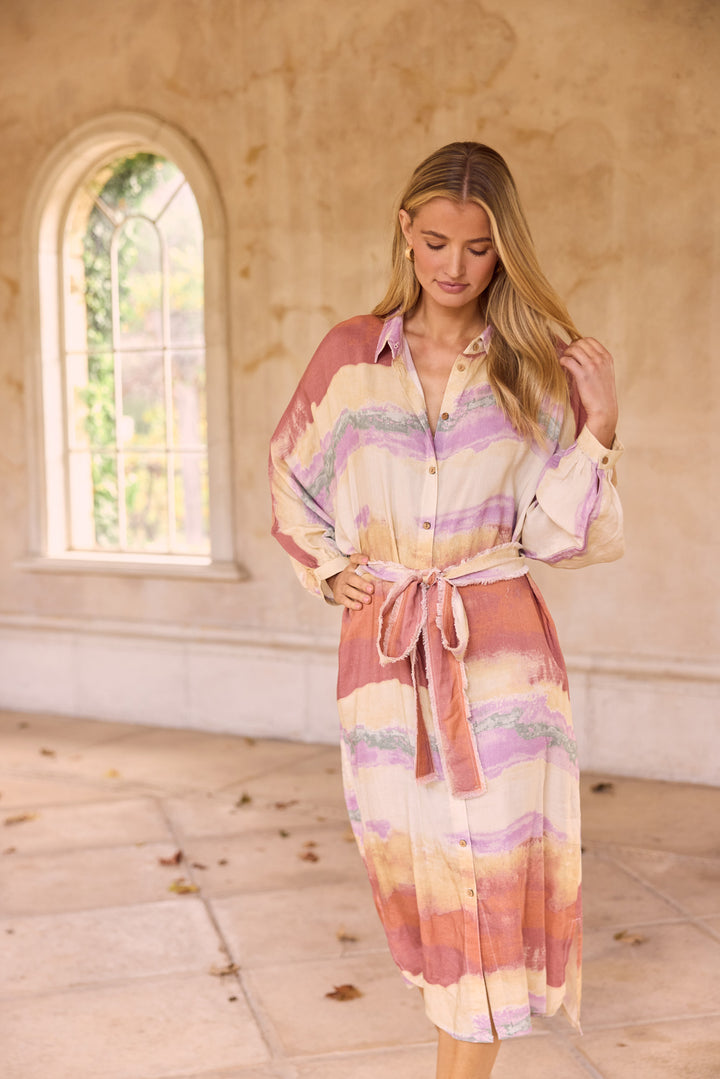 Milano Shirt Dress in Sand Dunes — additional view 4.