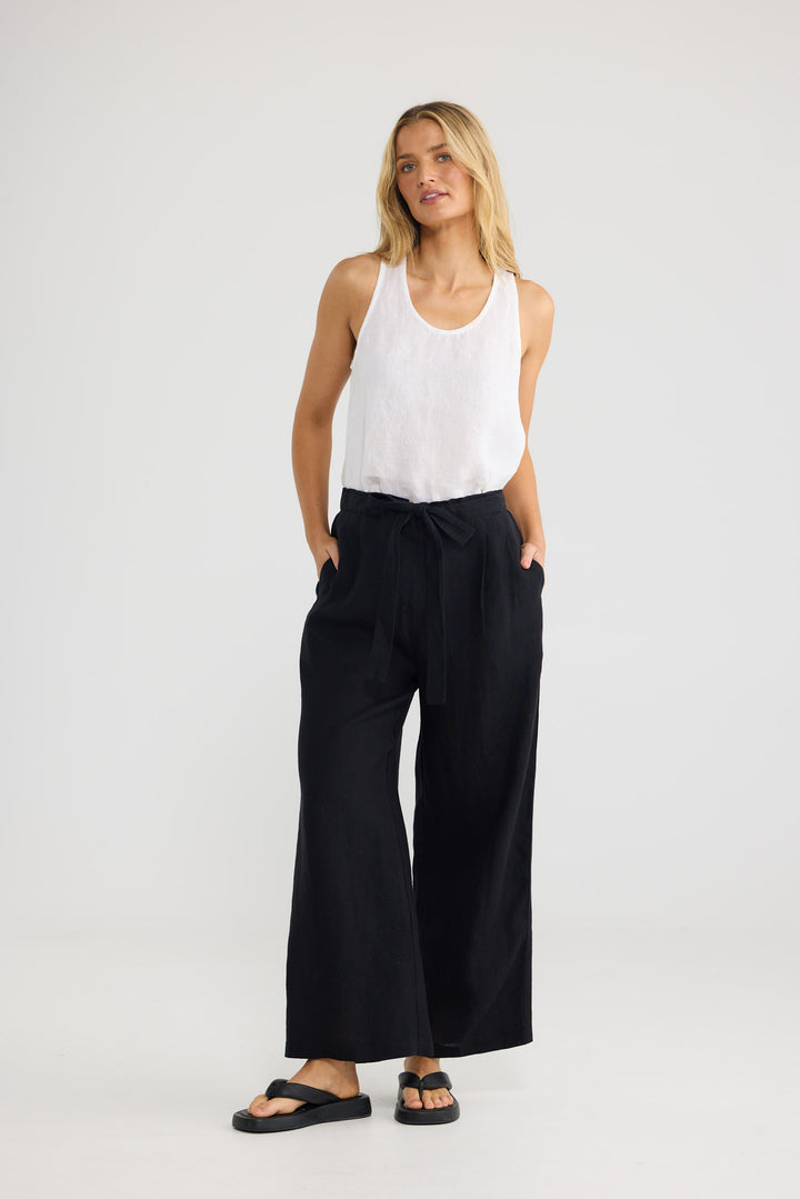 Dickens Pant in Black Linen — additional view.