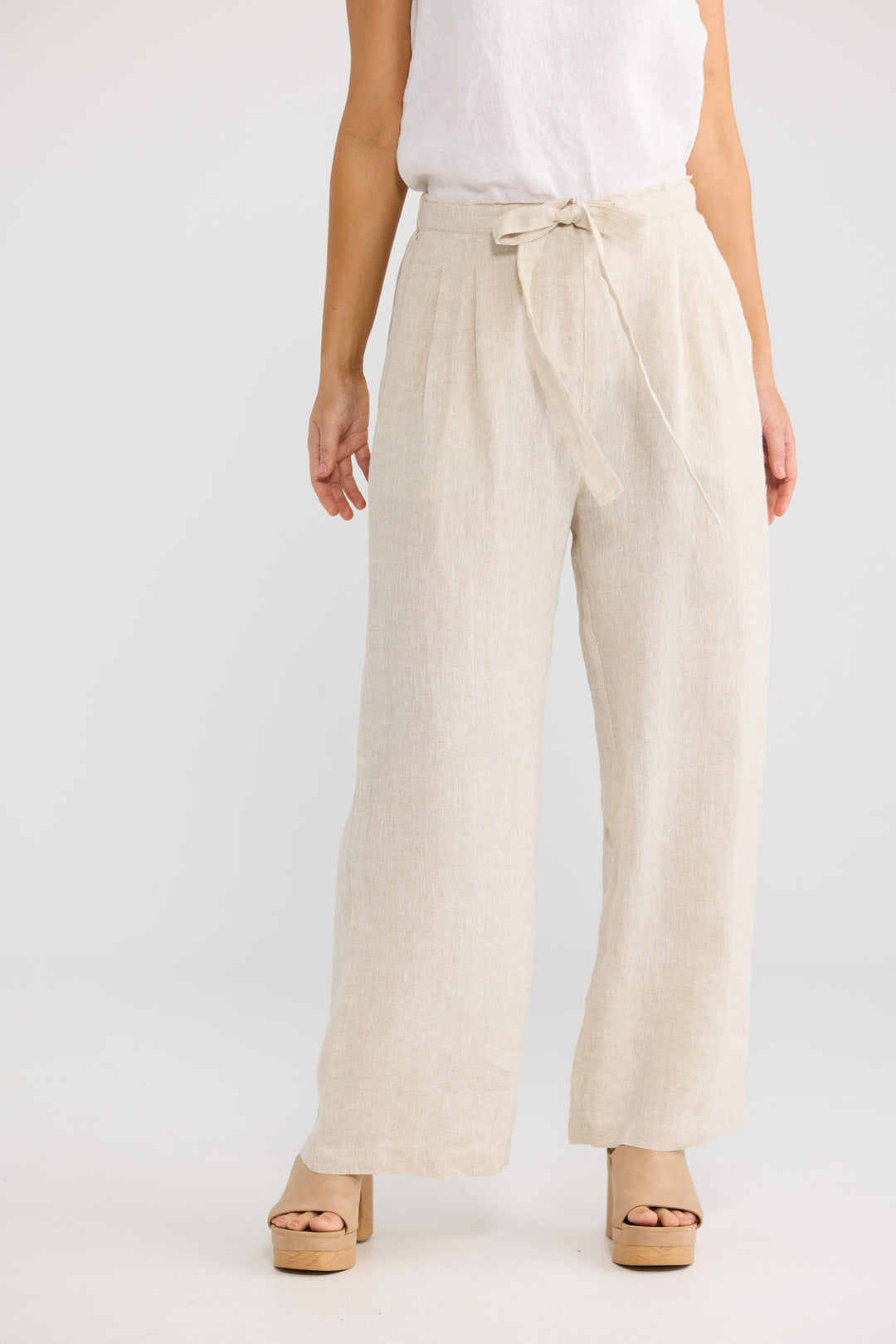 Dickens Pant in Natural Linen — additional view 2.