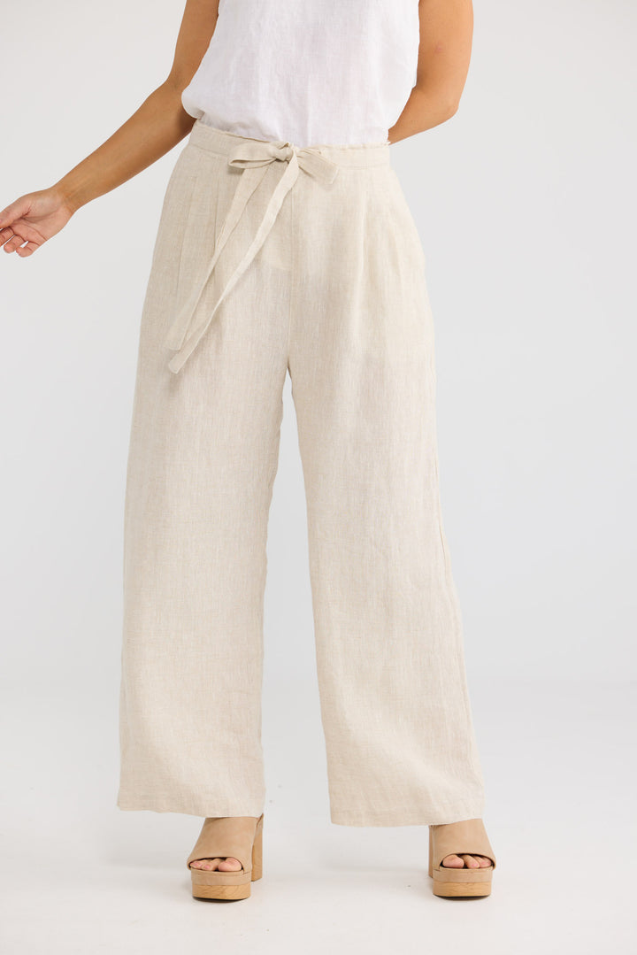 Dickens Pant in Natural Linen — additional view.