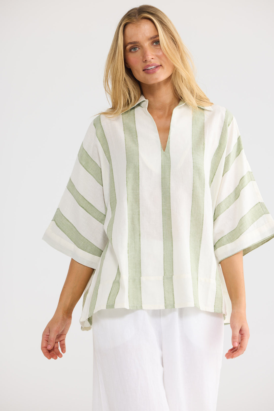 Wander Top in Sage Shadow Stripe — additional view 3.