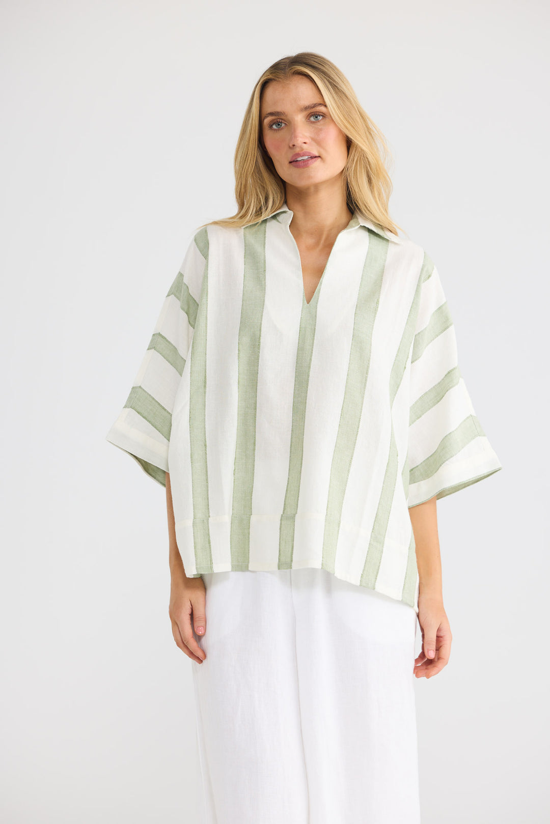 Wander Top in Sage Shadow Stripe — additional view 2.