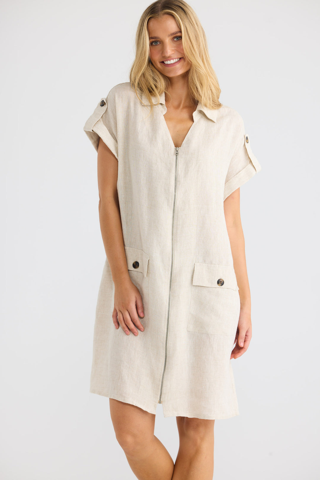 Errance Dress in Natural Linen — additional view 3.