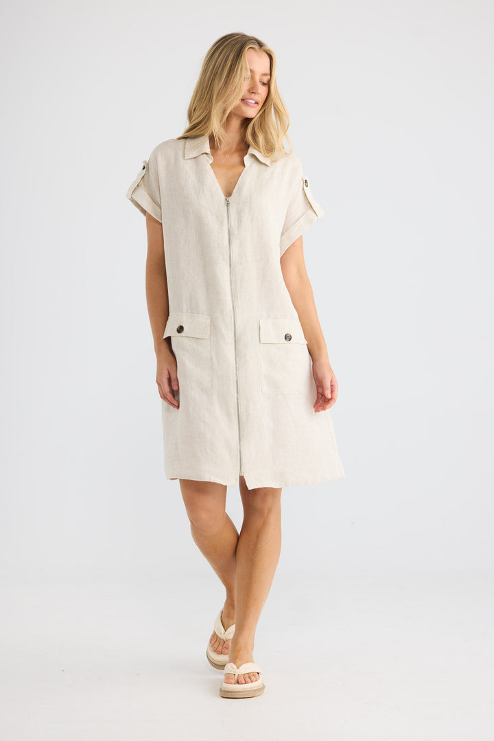 Errance Dress in Natural Linen — additional view.