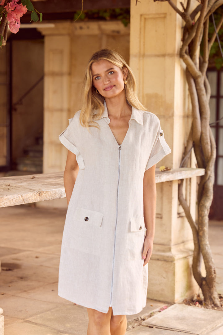Errance Dress in Natural Linen — additional view 6.