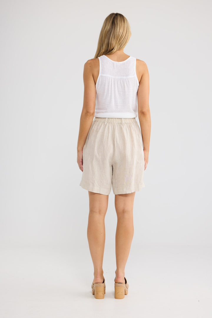 Mandalay Short in Natural Linen — additional view.