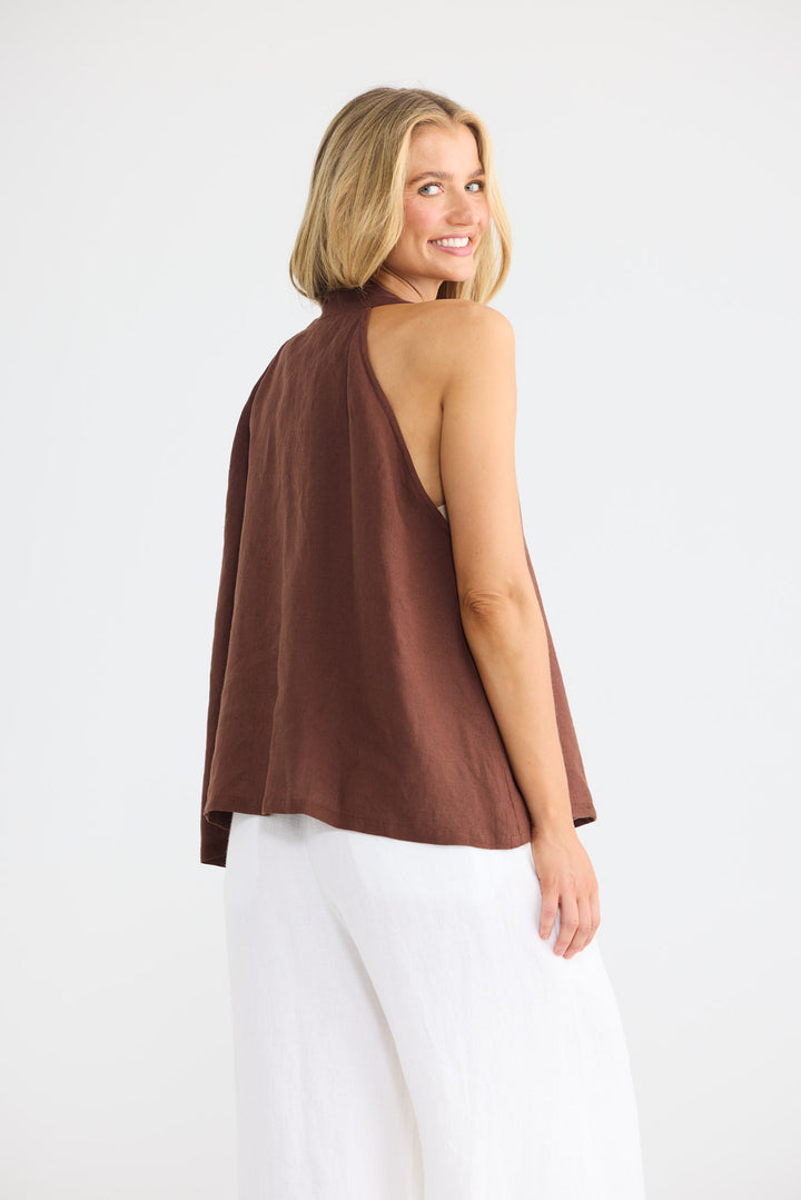 Marais Top in Chocolate Linen — additional view 2.