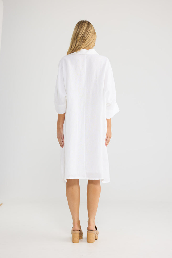 Casablanca Tunic in White Linen — additional view 2.