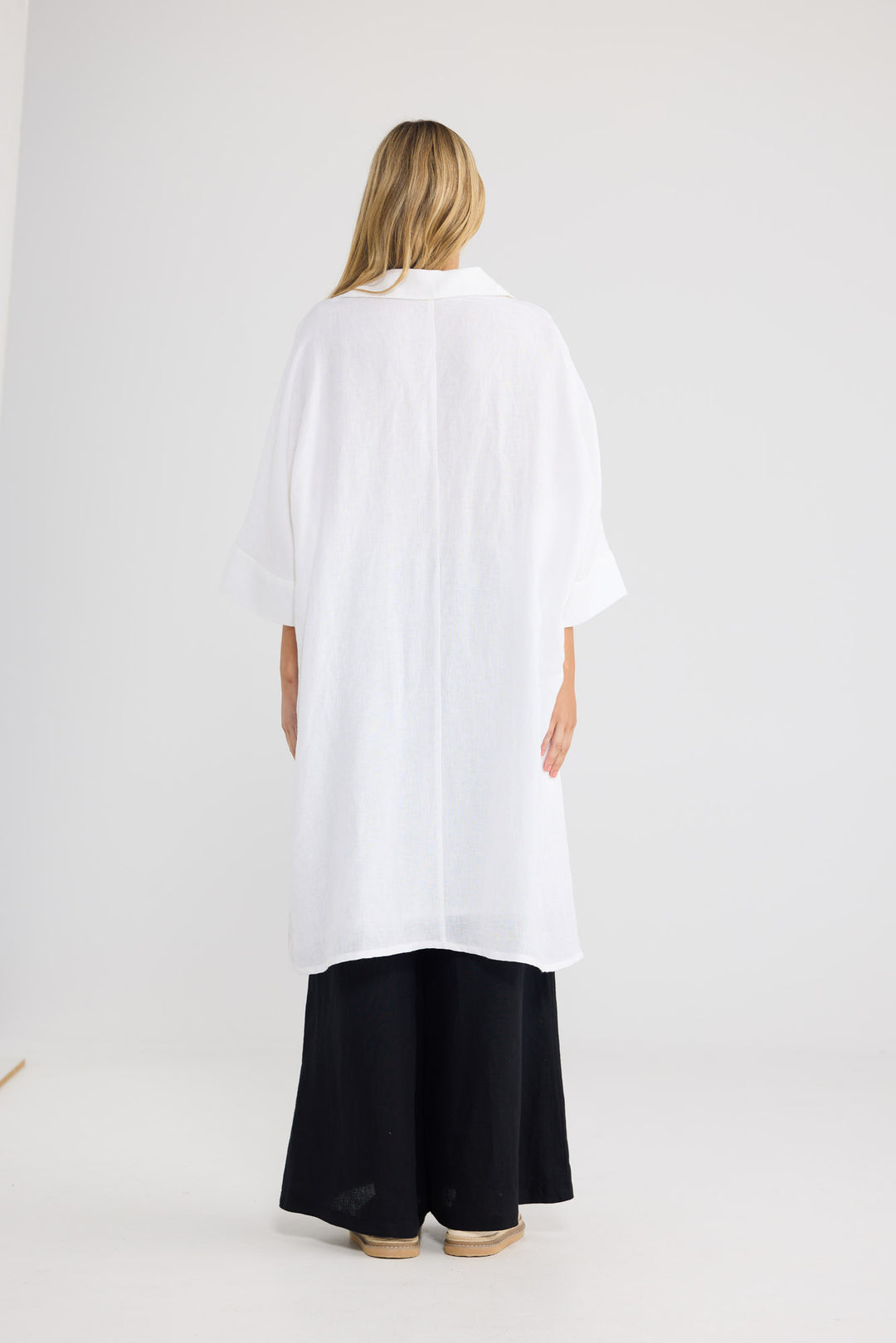 Casablanca Tunic in White Linen — additional view.